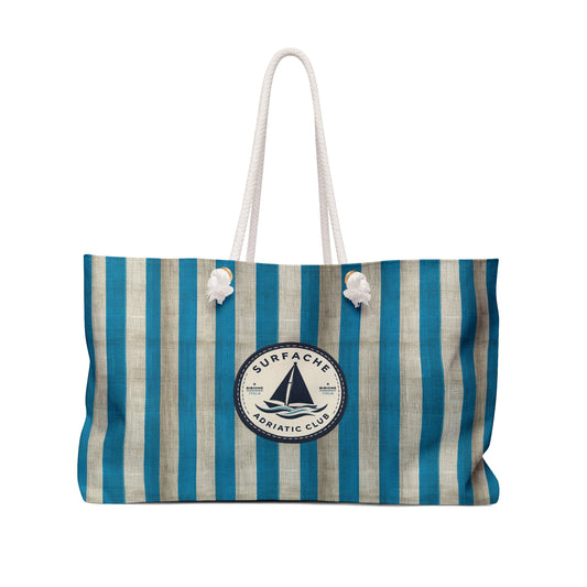 Surfache Adriatic Club Striped Seaside Weekender Bag —Nautical Travel Tote
