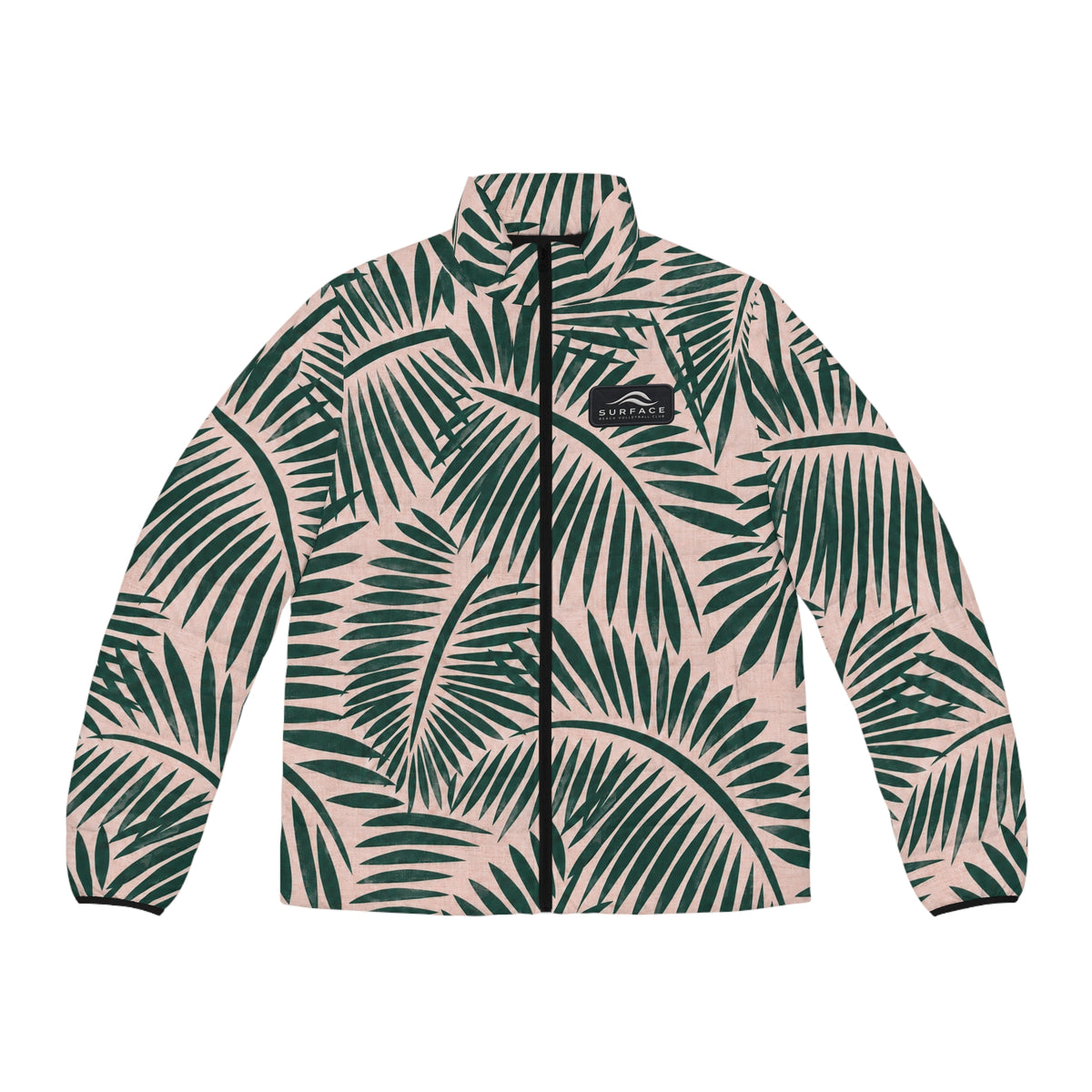 Men’s Tropical Palm Leaf Puffer Jacket