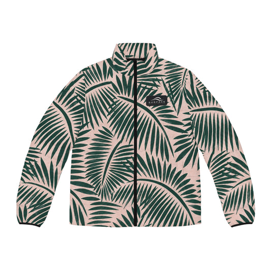 Men’s Tropical Palm Leaf Puffer Jacket