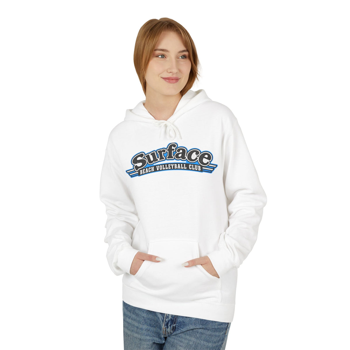 Surface Beach Volleyball Hoodie — Retro Palm Beach Volleyball Club Design