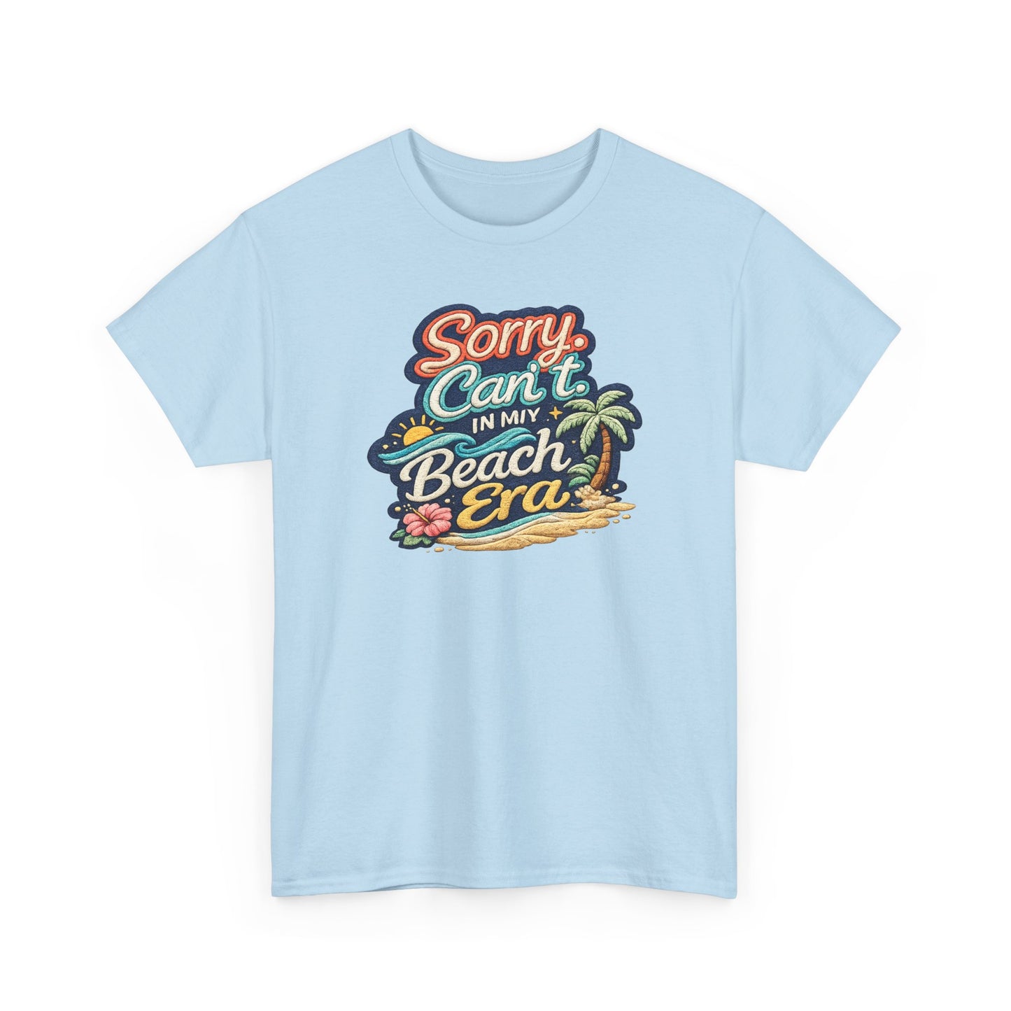 Sorry Can't, In My Beach Era Tee — Retro Tropical Palm Beach Vacation T‑Shirt