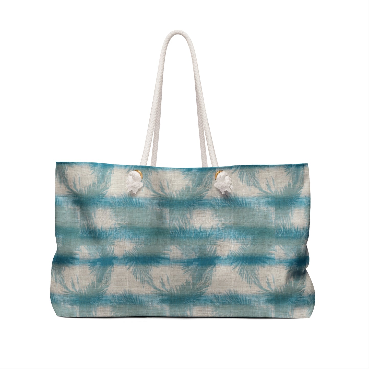 Surfache Beach Stripe Weekender Bag — Teal Tie-Dye Tote with Wave Emblem