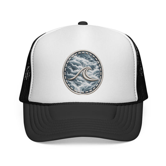 Surfache Wave Patch Trucker Cap — Coastal Surf Mesh Hat