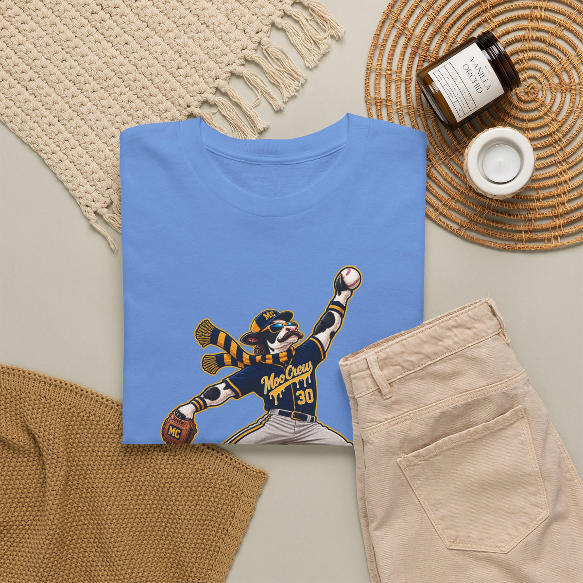 Moo Crew Baseball Player Graphic Tee