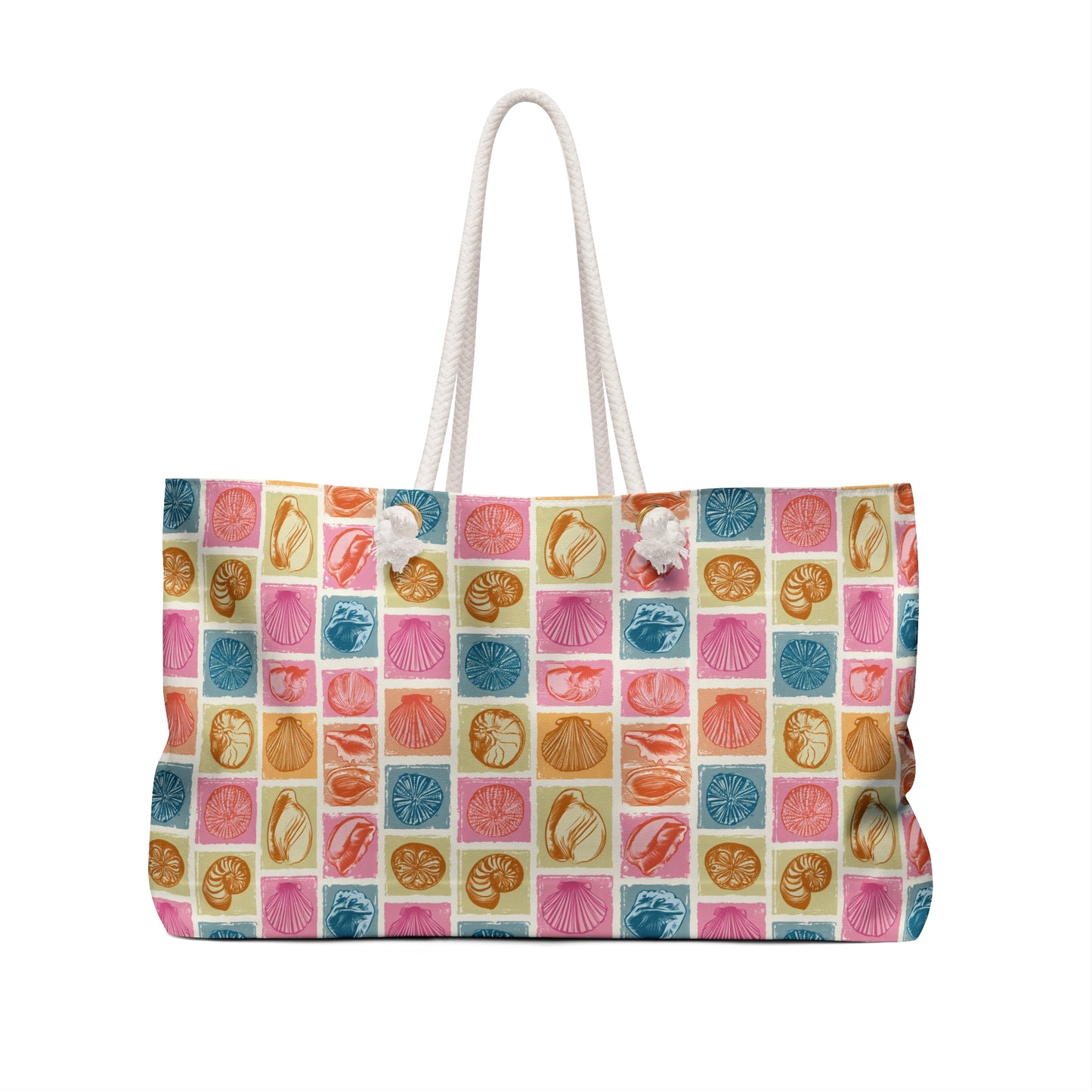 Surfache Sanibel Island Inspired Tropical Seashell Weekender Bag — Colorful Beach Travel Tote