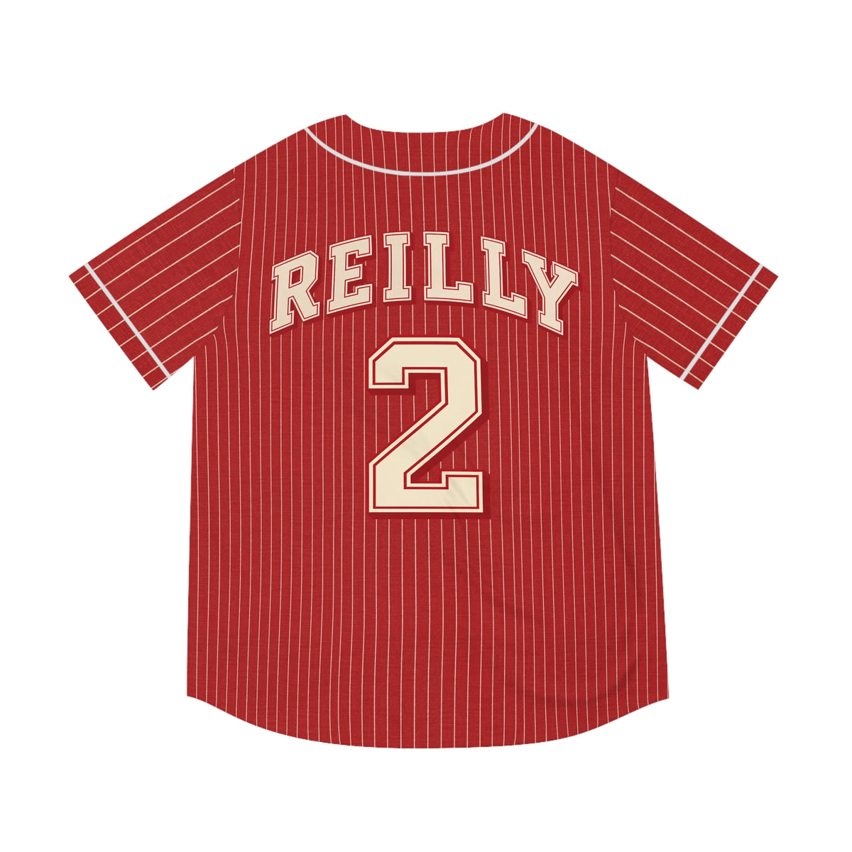 Reilly Wrigley Field Retro Red Pinstripe Baseball Jersey