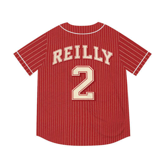 Reilly Wrigley Field Retro Red Pinstripe Baseball Jersey