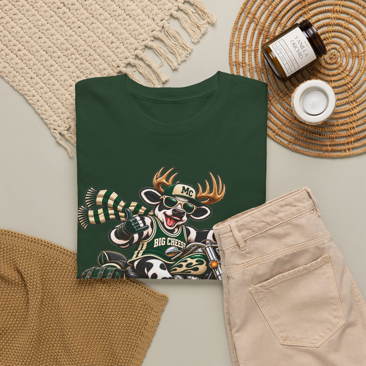 Moo Crew The Big Cheese Retro WI Teams Graphic Tee