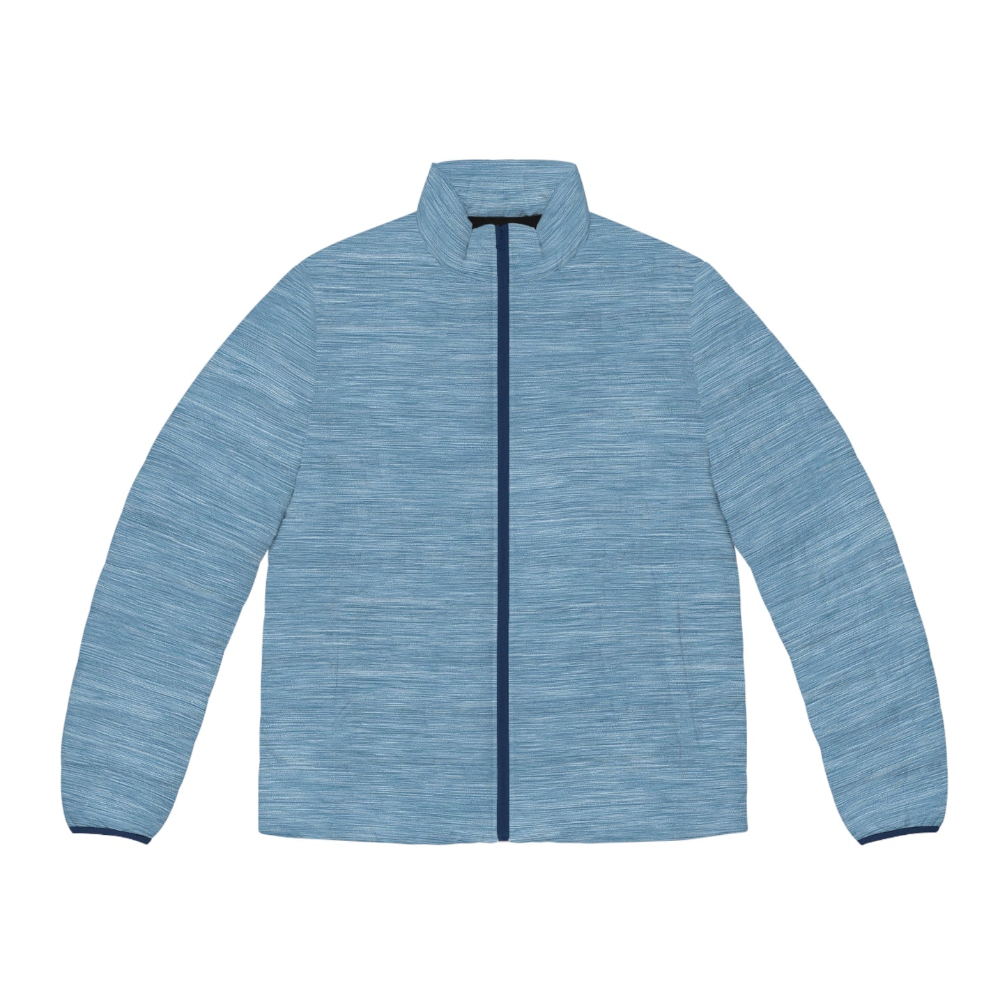 Men's Heathered Blue Puffer Jacket — Lightweight Insulated Outerwear