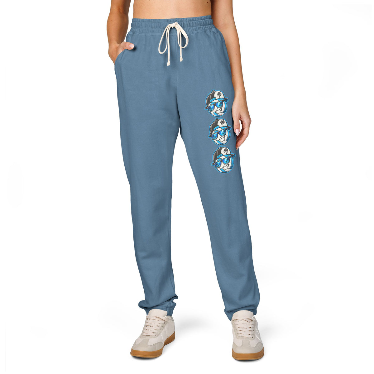Surface Mascot Embroidered Anchor Fleece Sweatpants — Nautical Beach Vibe Joggers