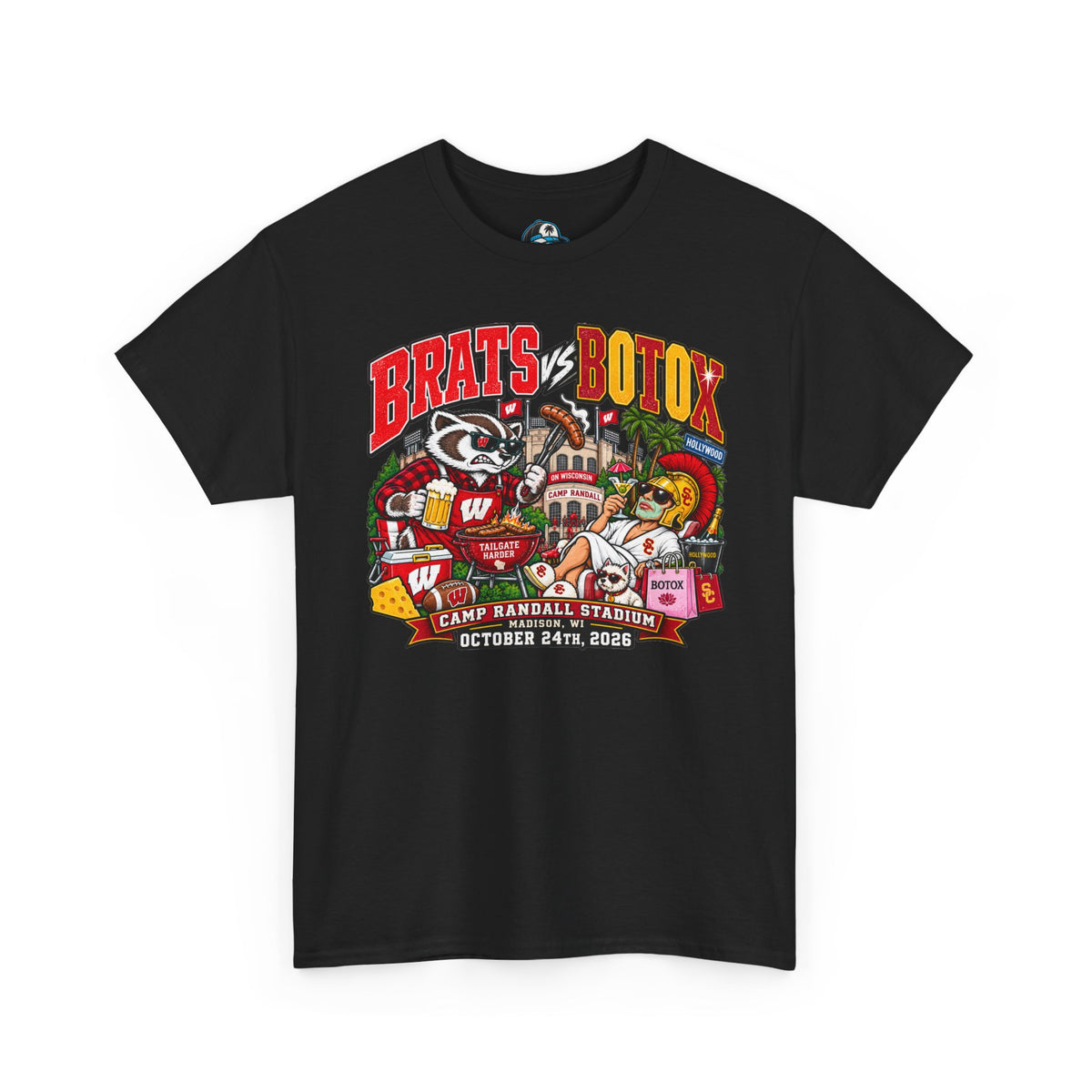 Brats & Botox Game Day Tee – Retro College Football Graphic T‑Shirt