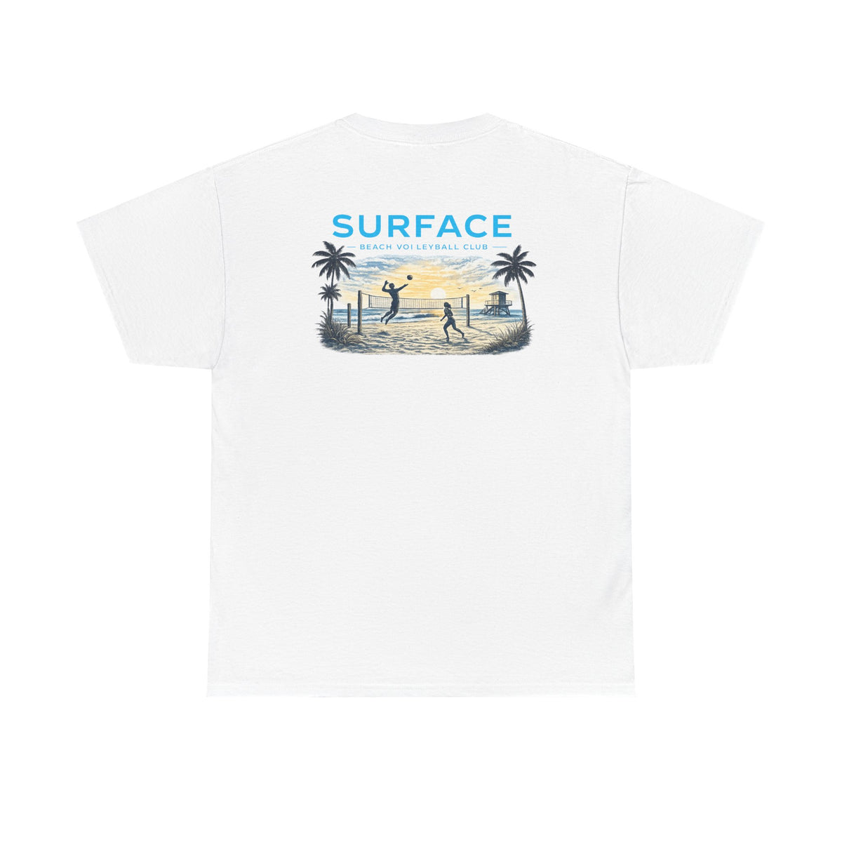 Surface Beach Volleyball Club T-Shirt — Coastal Sunset Volley Tee