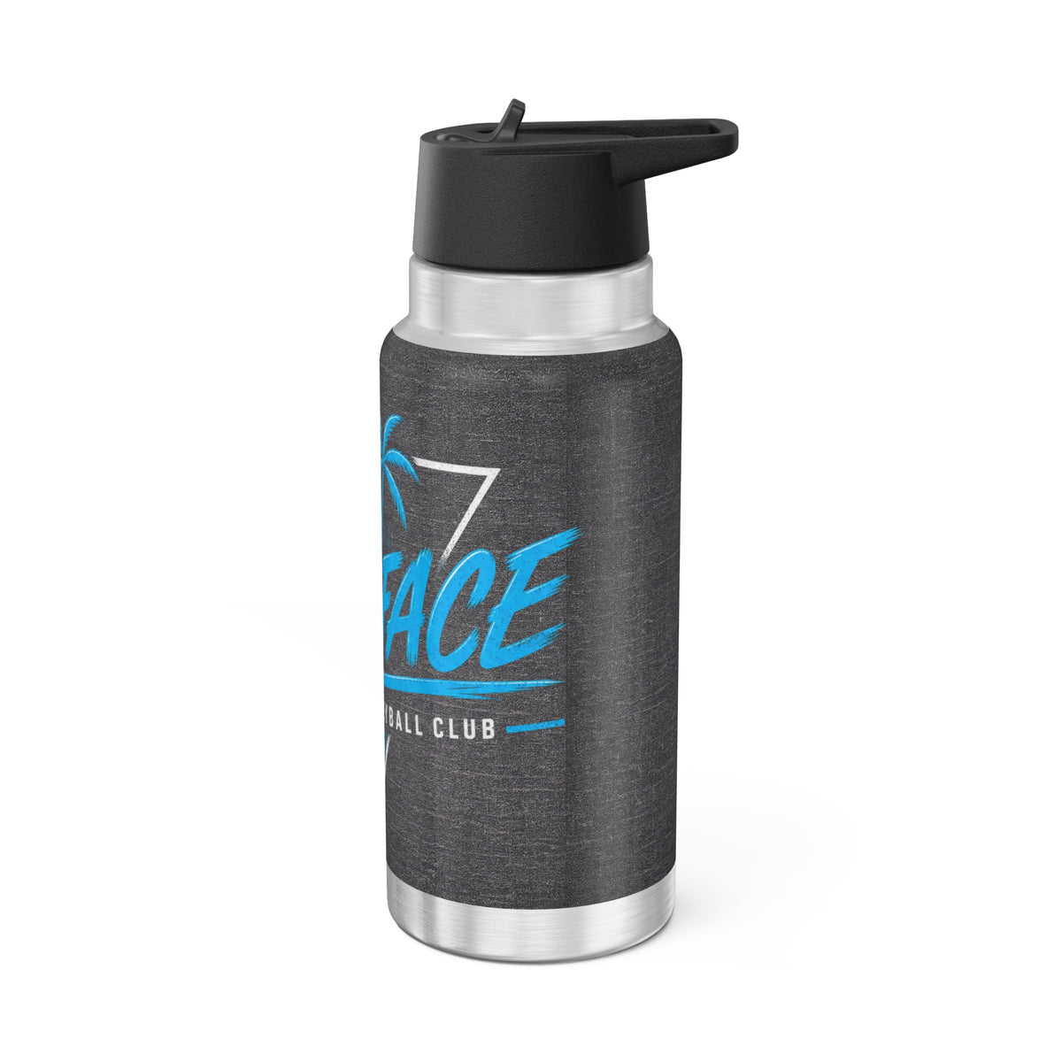 32oz Retro Surface Beach Volleyball Club Insulated Tumbler — Neon Surf Vibes Water Bottle