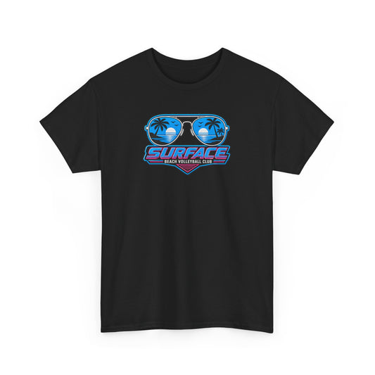Surface Sunglasses Tee — Retro Beach Palm Trees Surf Vibes T‑Shirt