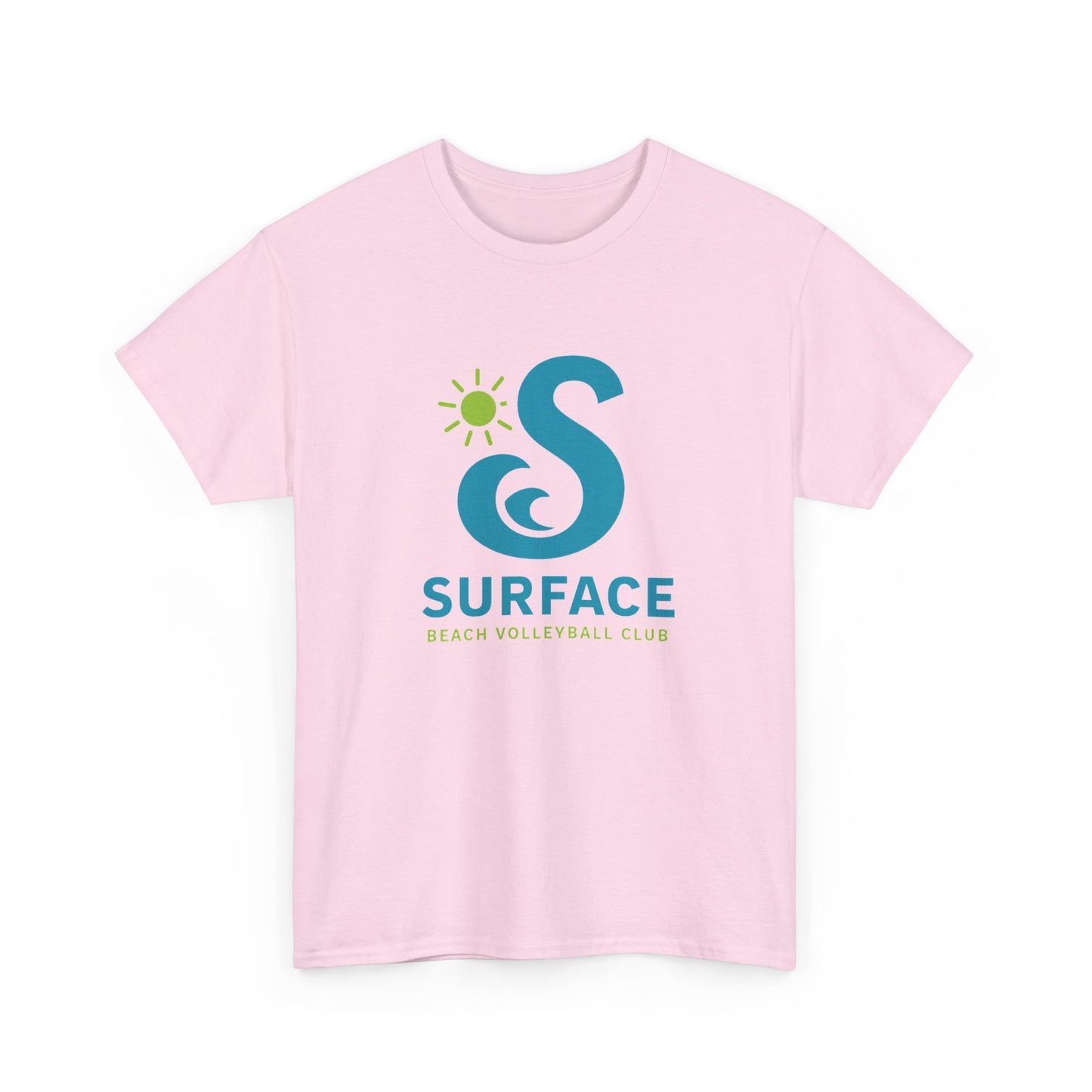 Wave Logo Surface Beach Volleyball Club Unisex Heavy Cotton Tee