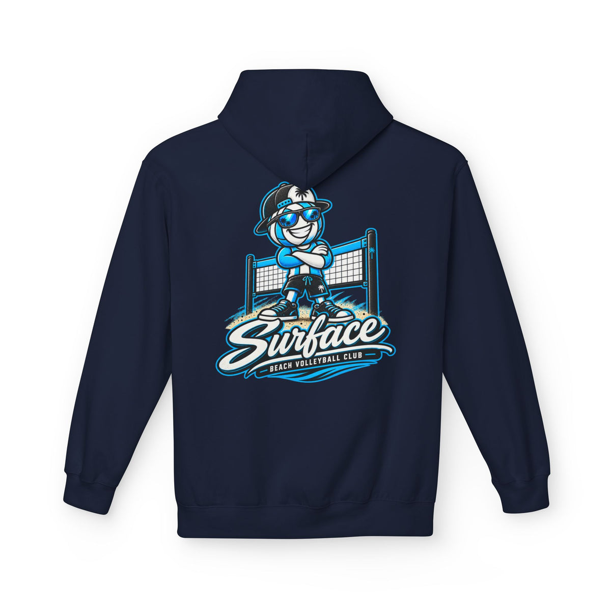 Surfface Beach Volleyball Hoodie — Retro Mascot Logo Pullover