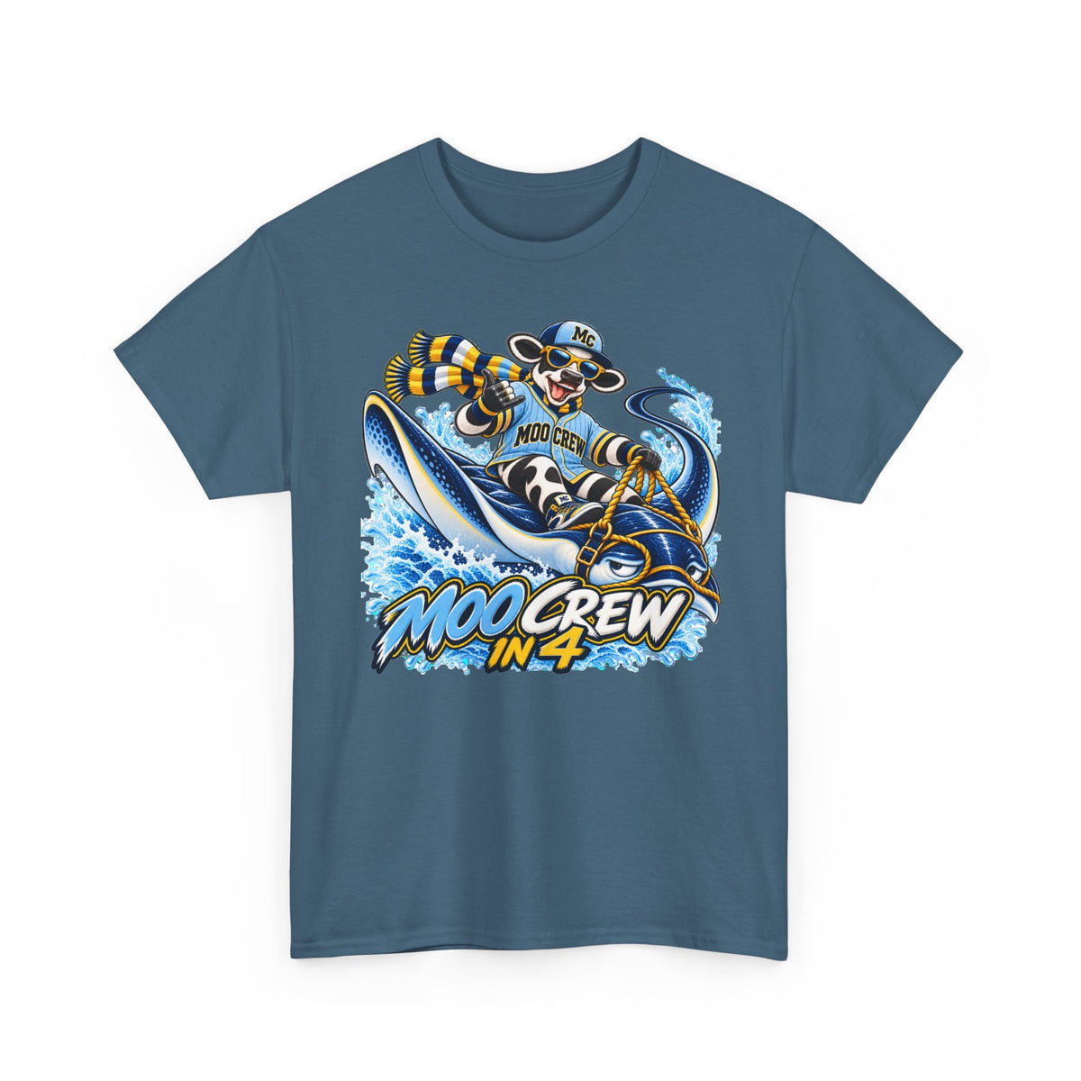 Moo Crew In 4 Retro WI Teams Graphic Tee