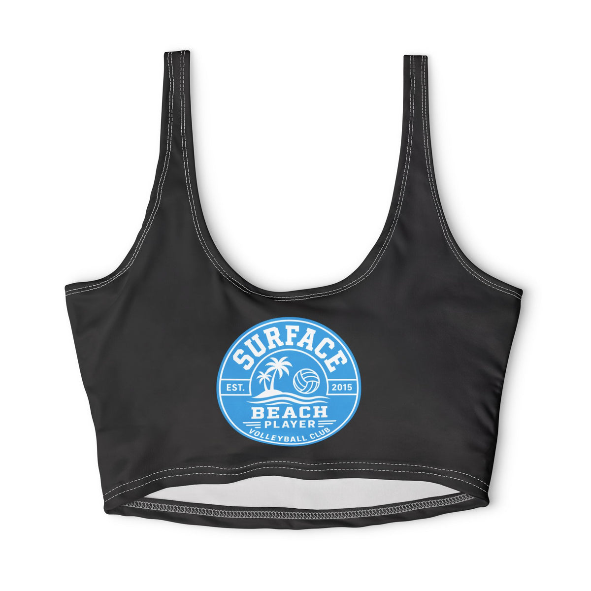 Surface Beach Player Volleyball Sports Bra — Retro Palm Logo Crop Top
