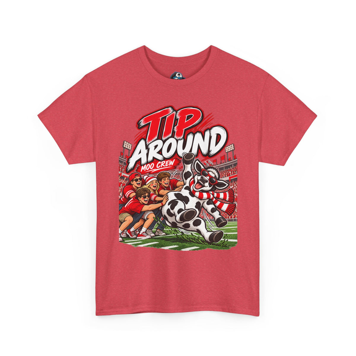 Moo Crew “Tip ’Around” Football Game Day  Cow Print T-Shirt