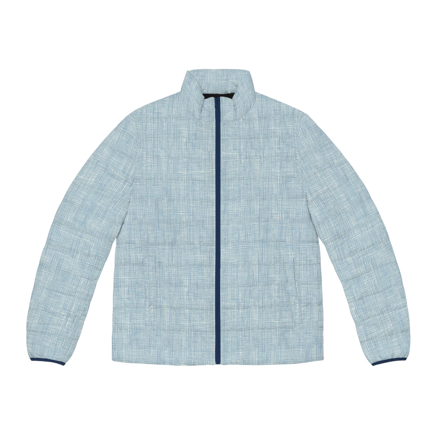 Light Blue Textured Puffer Jacket