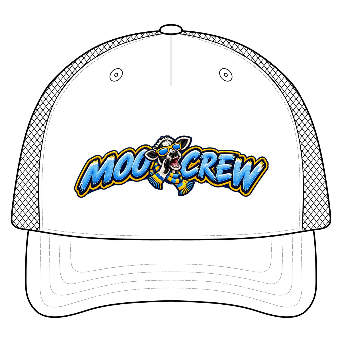 Moo Crew Calling The Herd Game Day Cow Trucker Hat