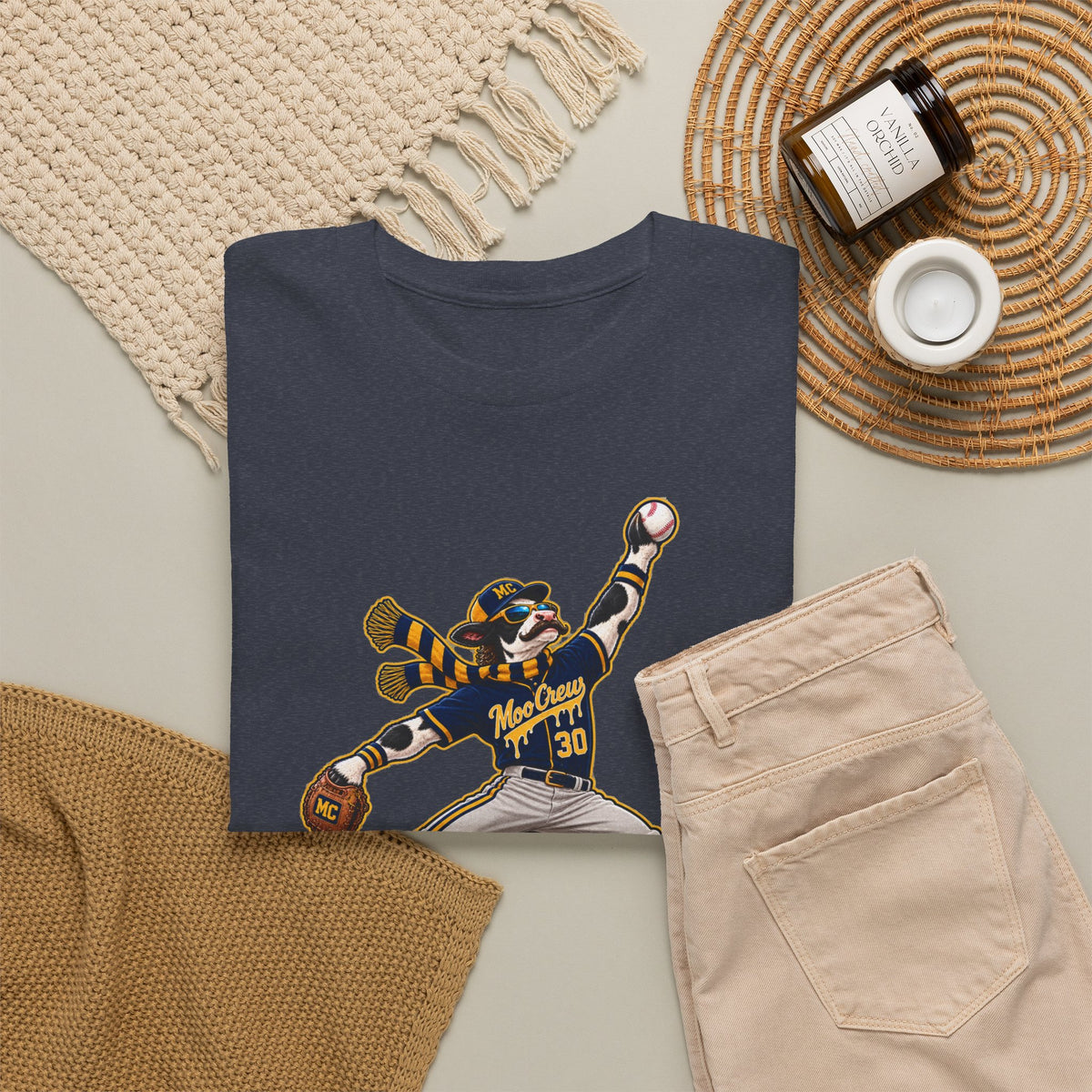 Moo Crew Baseball Player Graphic Tee