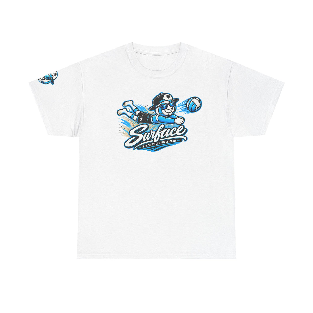 Surface Volleyball Mascot T-Shirt — Beach Volleyball Dive Graphic Tee