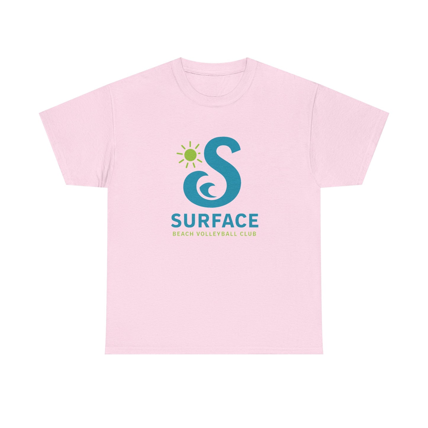 Wave Logo Surface Beach Volleyball Club Unisex Heavy Cotton Tee