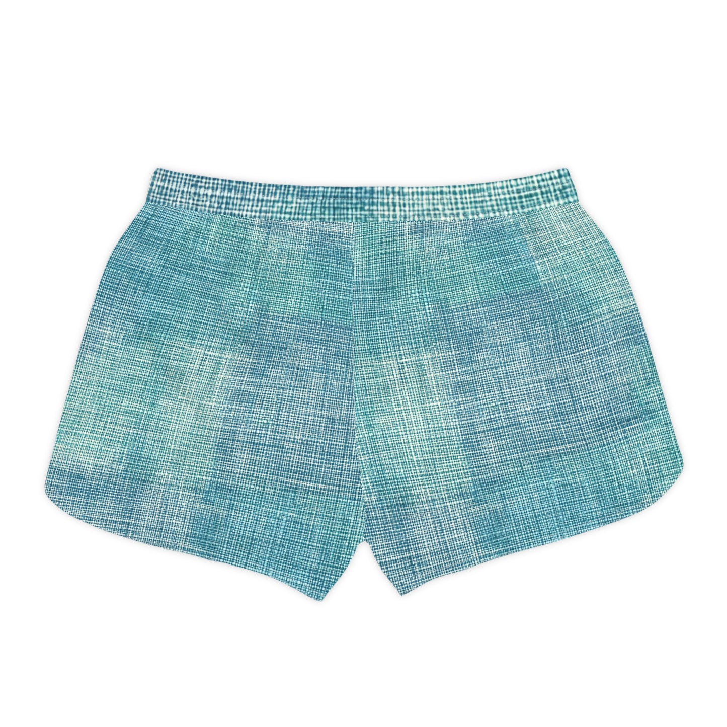 Seascape Beach Women's Casual Shorts – Aqua Linen Texture Lounge Shorts