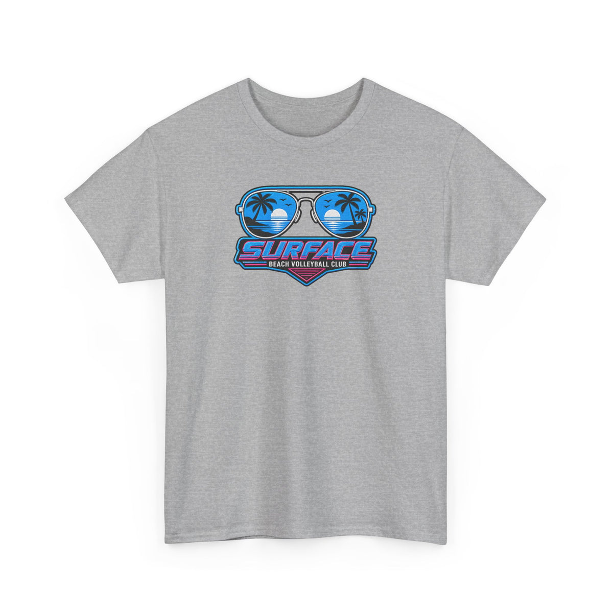 Surface Sunglasses Tee — Retro Beach Palm Trees Surf Vibes T‑Shirt