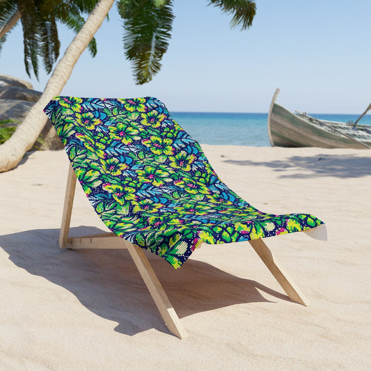 Hibiscus Paradise Beach Towel — Tropical Floral Quick-Dry Towel