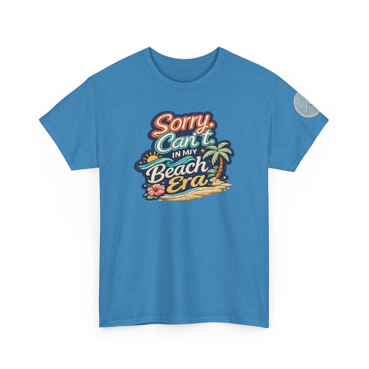 Sorry Can't, In My Beach Era — Retro Tropical Palm Beach Vacation T‑Shirt