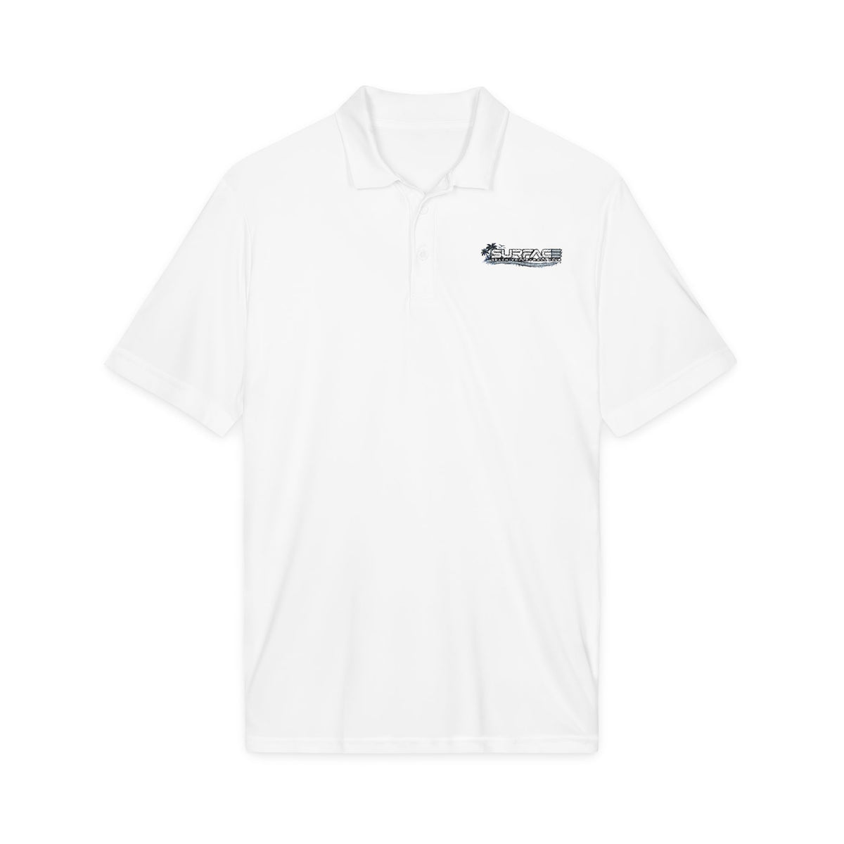 Embroidered Wave Logo Polo Shirt — Coastal Nautical Men's Golf Polo