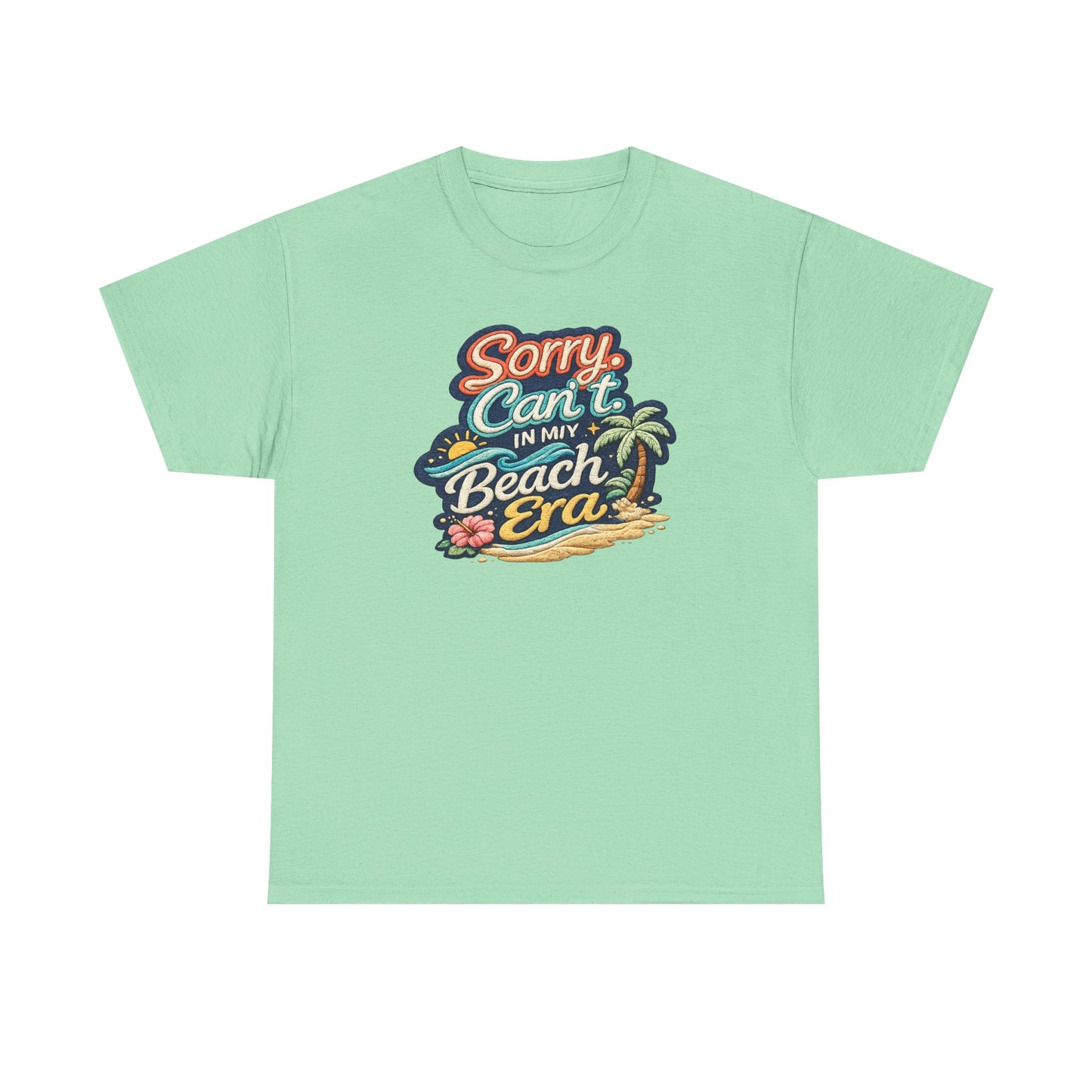 Sorry Can't, In My Beach Era Tee — Retro Tropical Palm Beach Vacation T‑Shirt