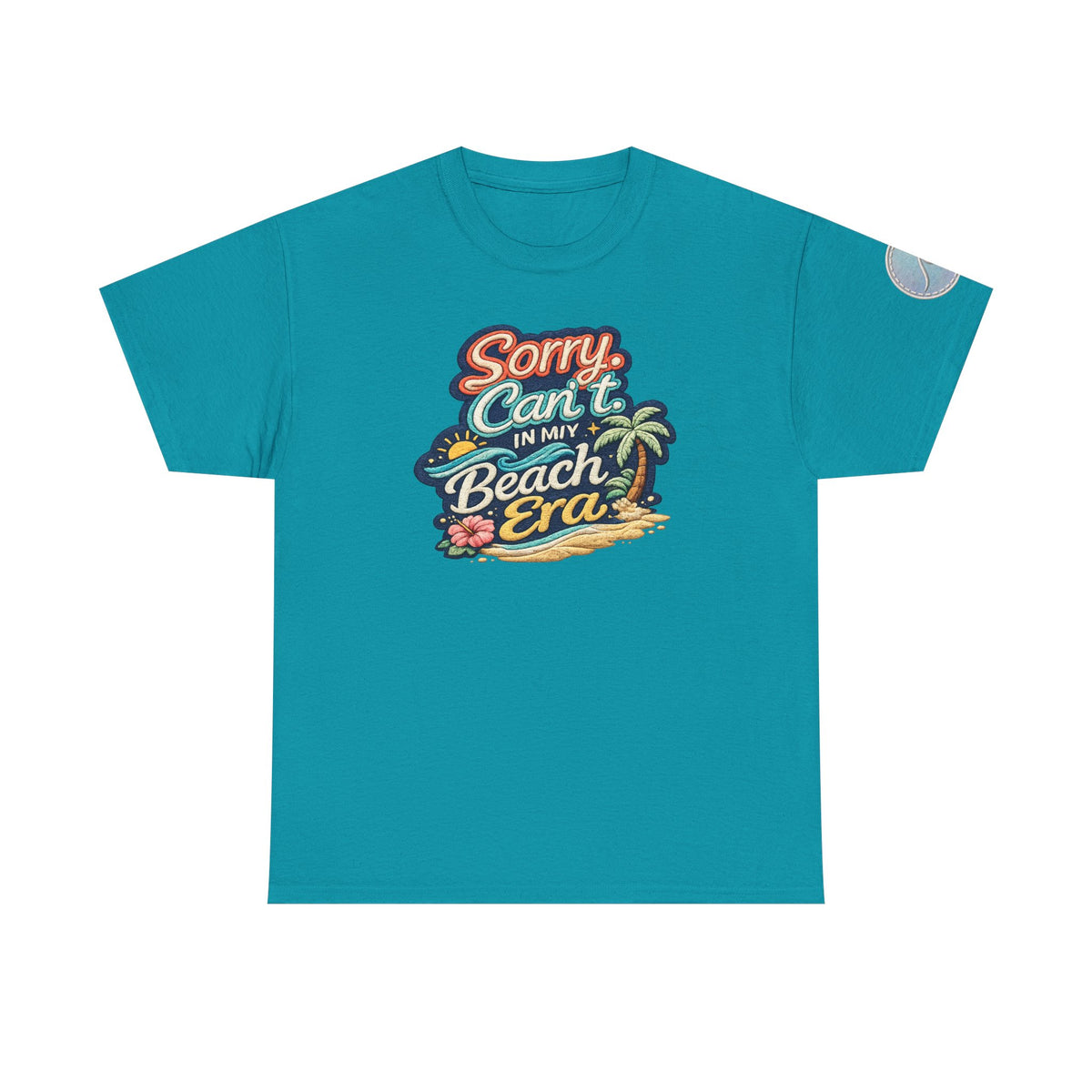 Sorry Can't, In My Beach Era — Retro Tropical Palm Beach Vacation T‑Shirt