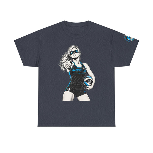 Volleyball Player Graphic Tee — Fierce Female Athlete Design