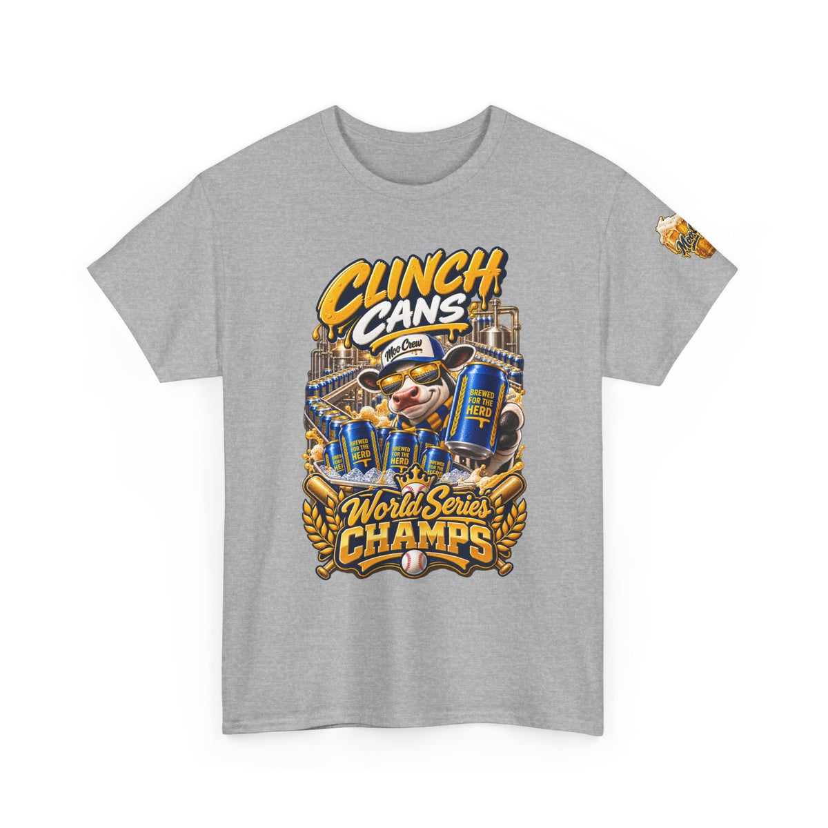 Moo Crew Clinch Cans World Series Champs Baseball Graphic Tee