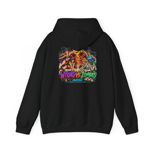 Surface Tropical Halloween Hoodie — Witches vs Zombies Graphic Pullover