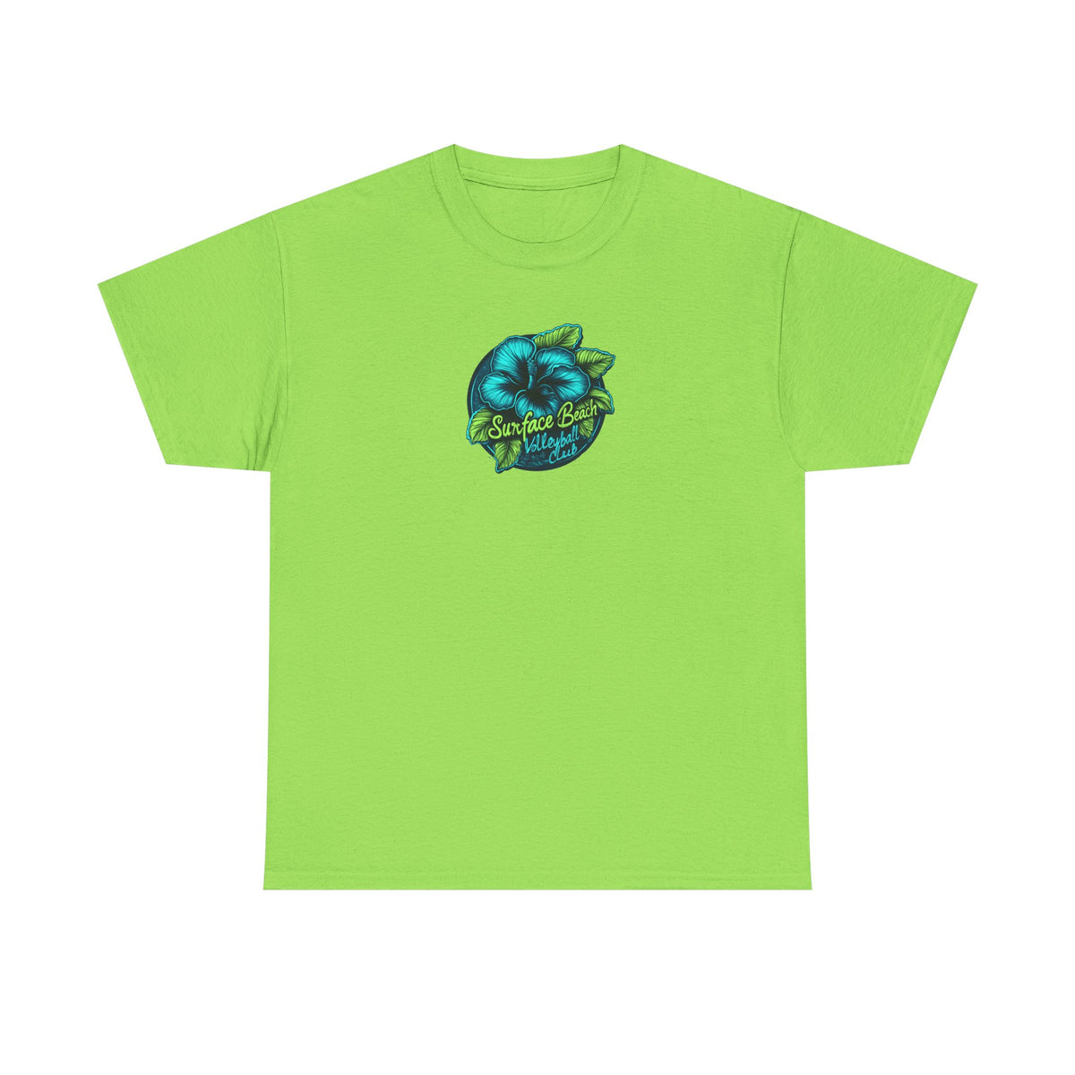Hibiscus Icon Surface Beach Volleyball Club Unisex Heavy Cotton Tee