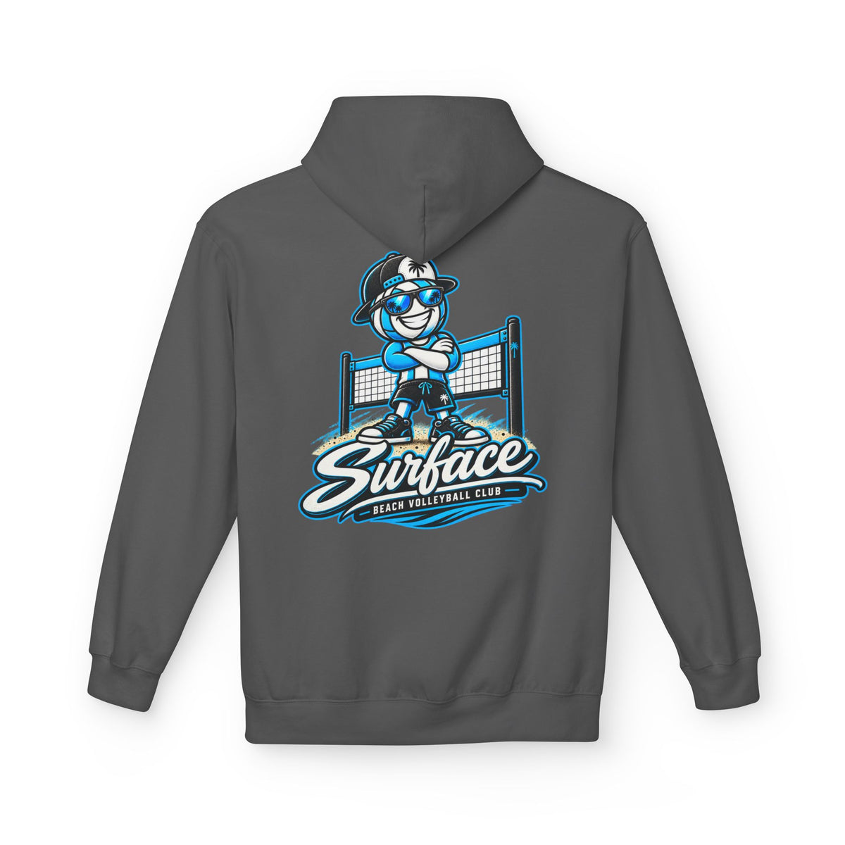 Surfface Beach Volleyball Hoodie — Retro Mascot Logo Pullover