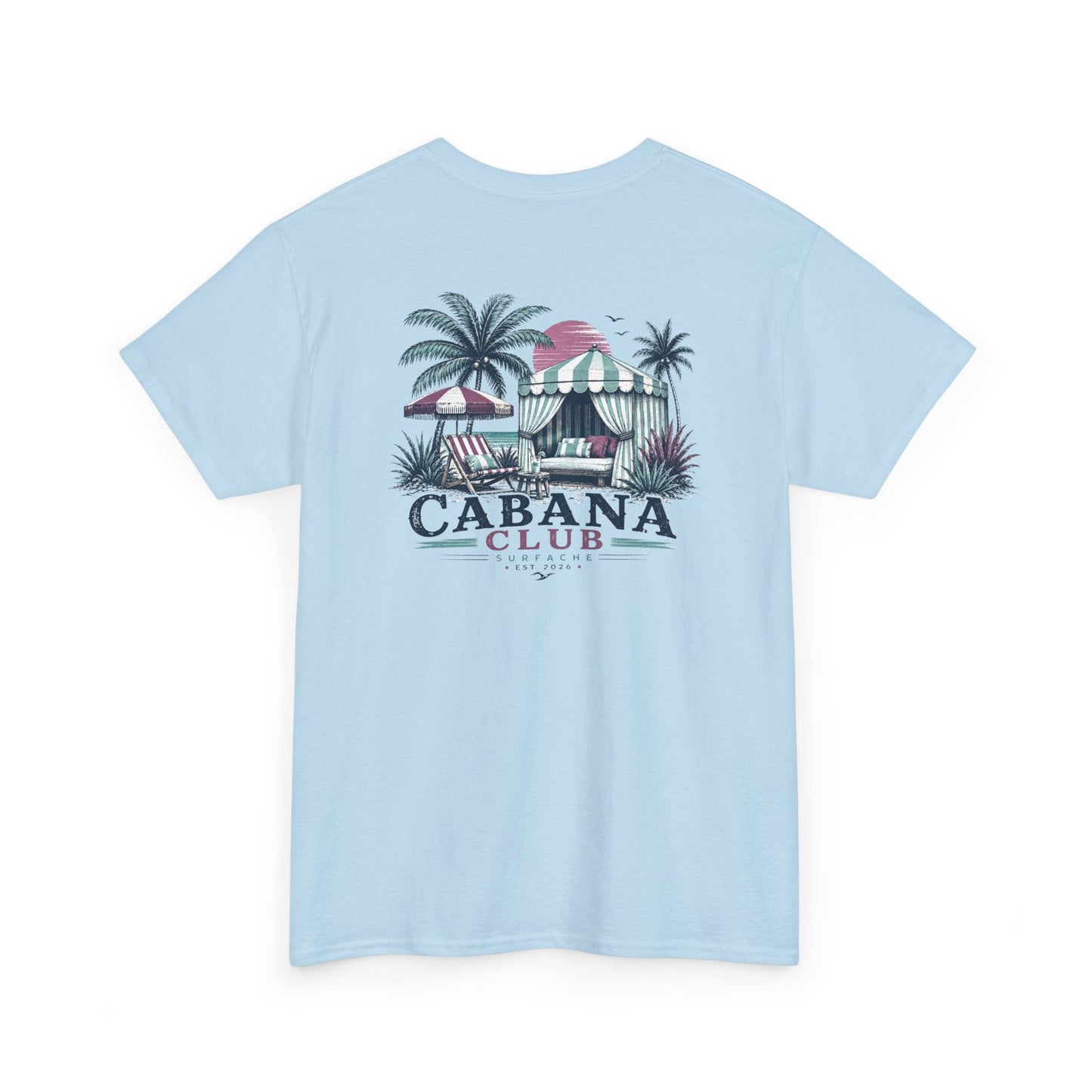 Surfache Cabana Club T‑Shirt – Tropical Beach Cabana Graphic Tee