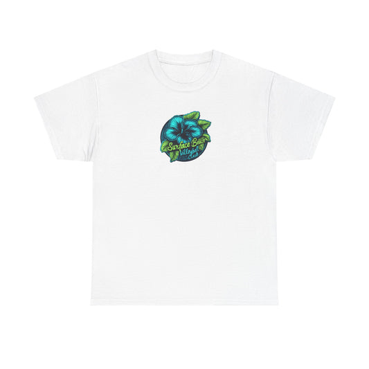 Hibiscus Icon Surface Beach Volleyball Club Unisex Heavy Cotton Tee