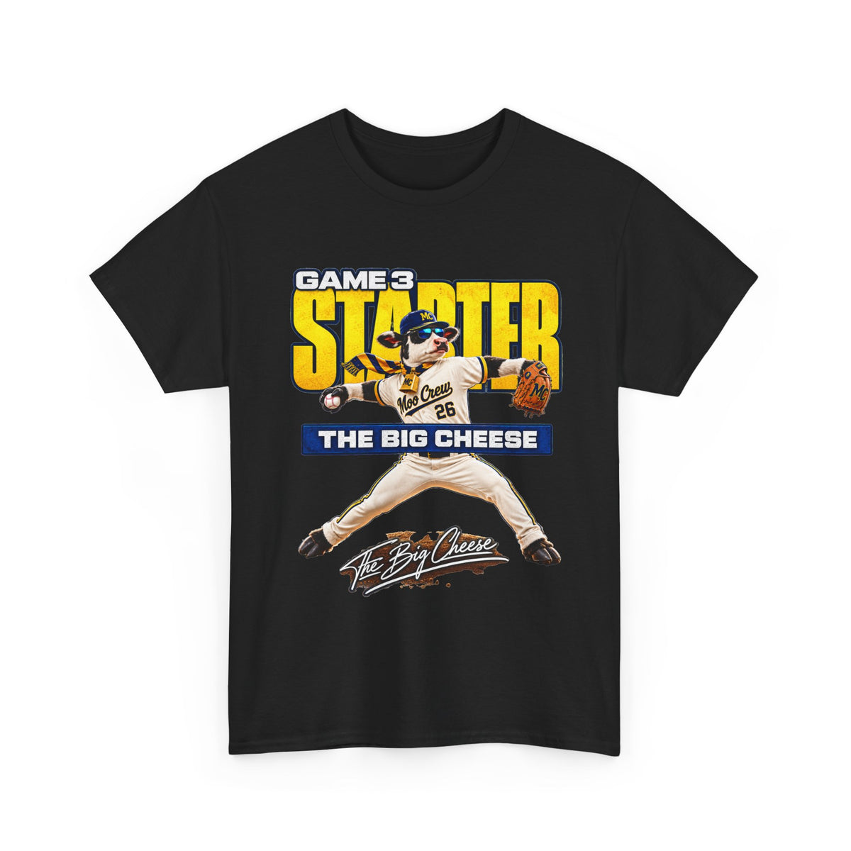 Moo Crew Game 3 Starter Baseball T-Shirt – The Big Cheese