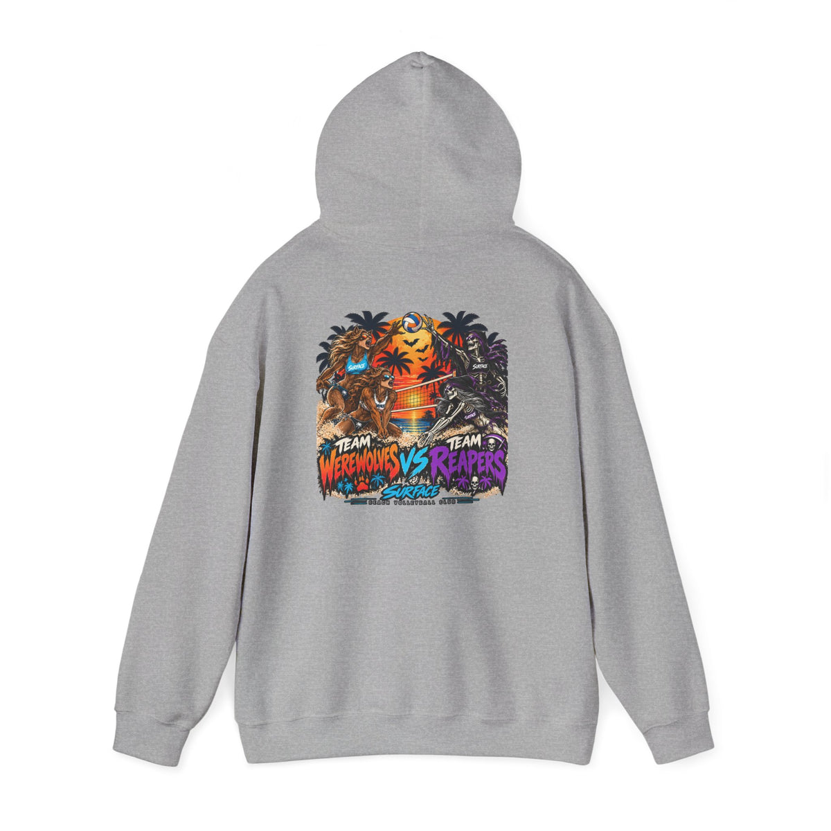 Surface Tropical Halloween Hoodie — Team Werewolves vs Reapers Graphic Pullover