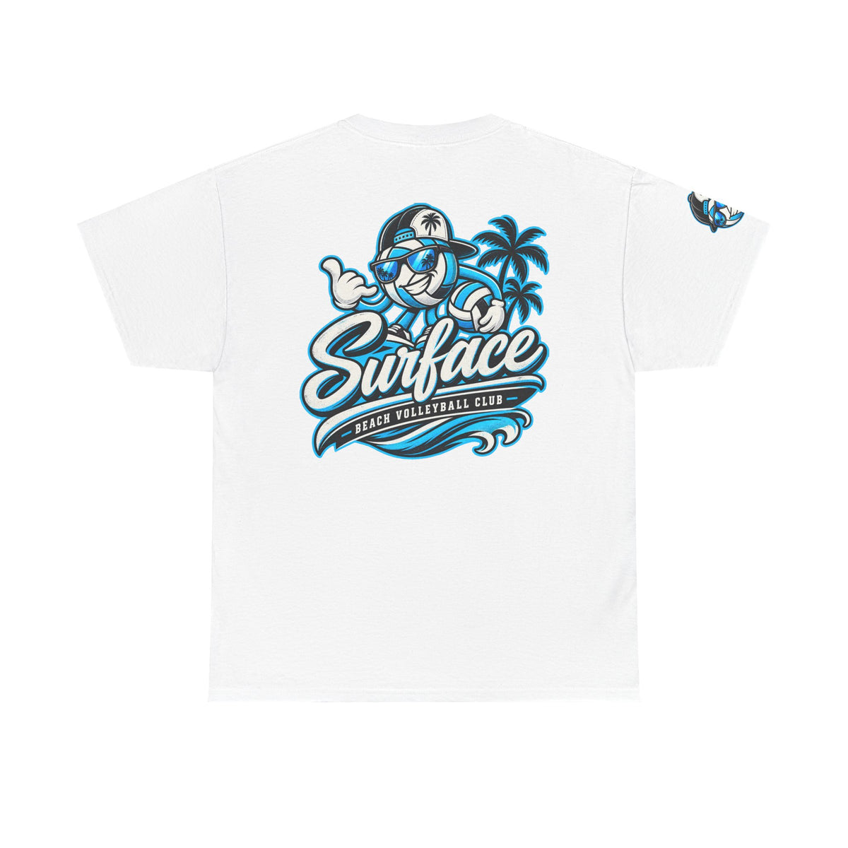 Surfaced Beach Volleyball Tee — 'Surface' Palm Logo Summer T‑Shirt
