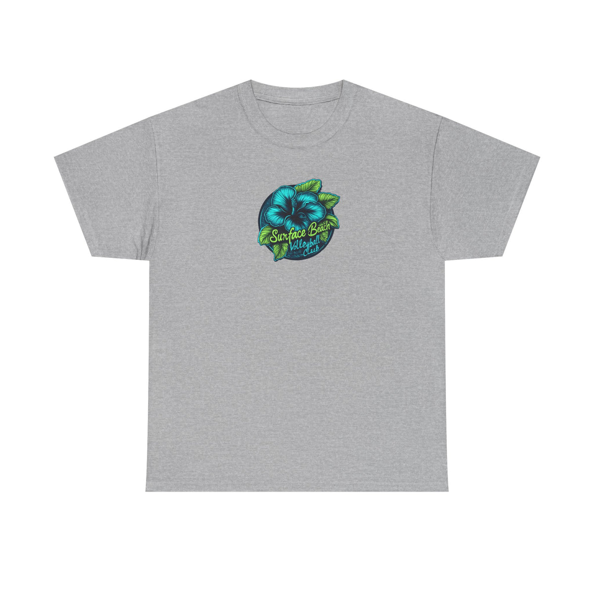 Hibiscus Icon Surface Beach Volleyball Club Unisex Heavy Cotton Tee