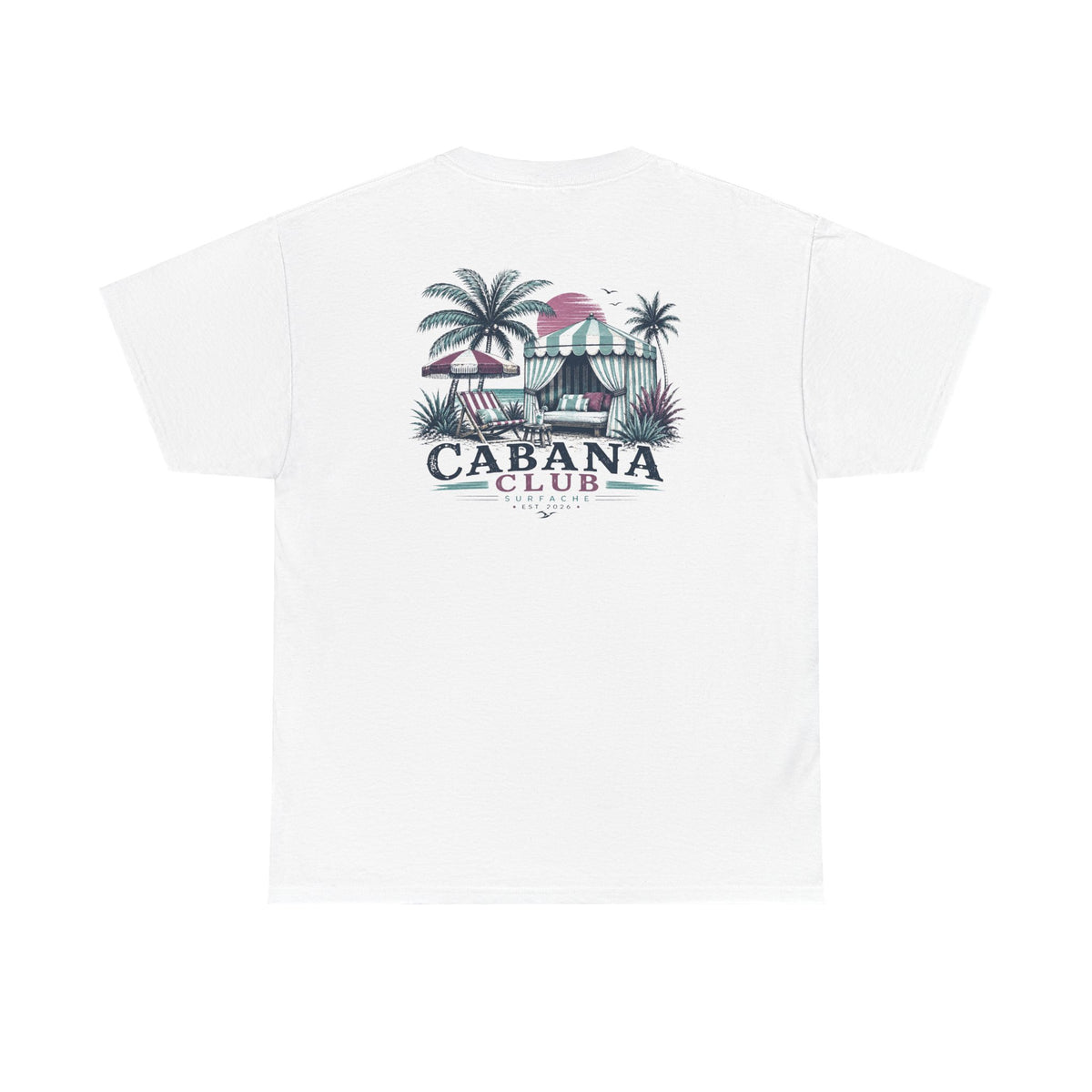 Surfache Cabana Club T‑Shirt – Tropical Beach Cabana Graphic Tee