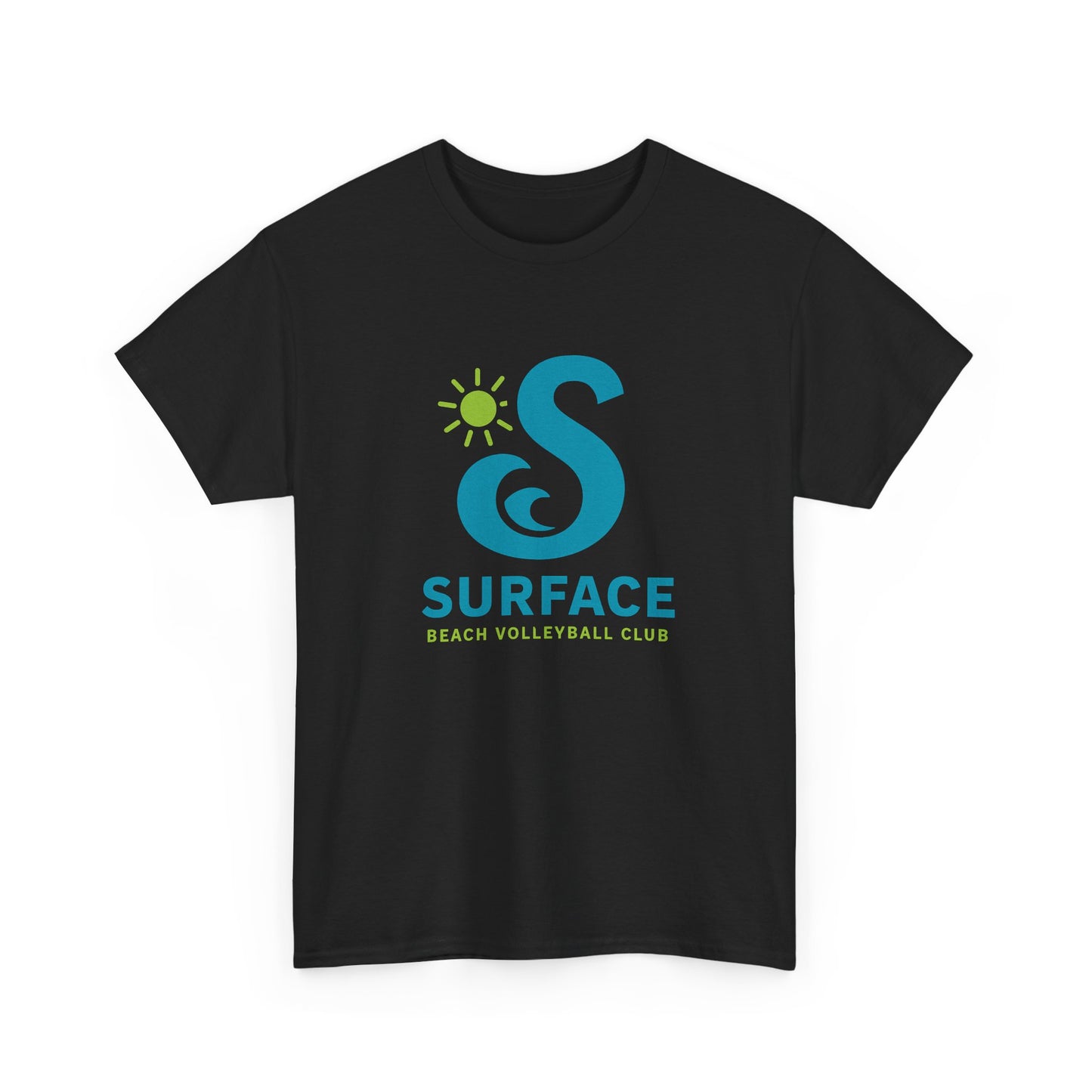 Wave Logo Surface Beach Volleyball Club Unisex Heavy Cotton Tee