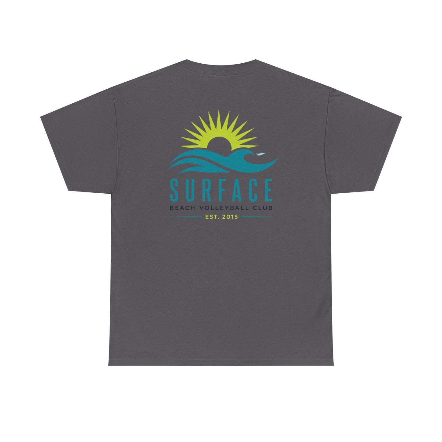 Surface Beach Volleyball Club Tee — Surf Wave & Sun Graphic T-Shirt