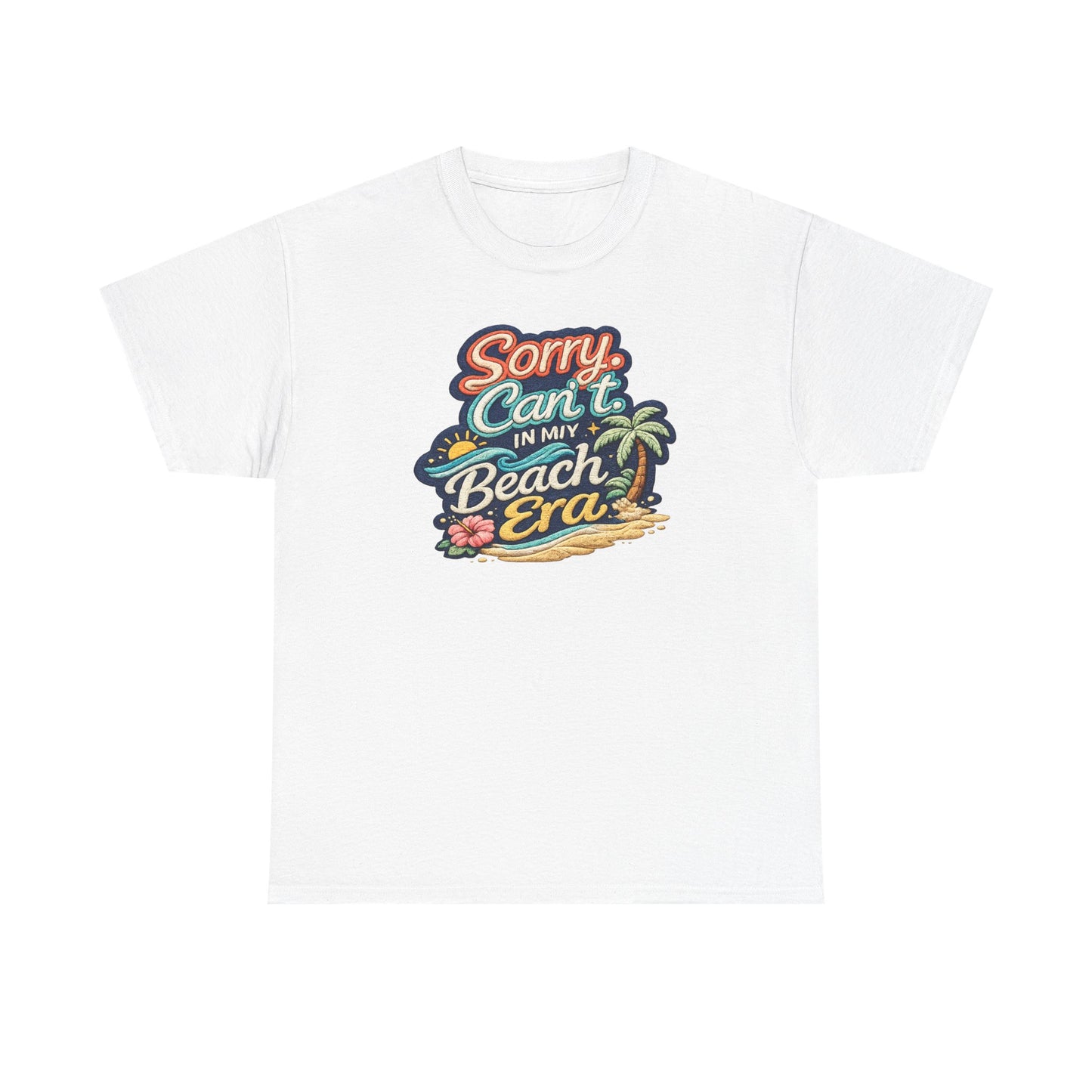 Sorry Can't, In My Beach Era Tee — Retro Tropical Palm Beach Vacation T‑Shirt